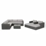 ⁦جلسات خارجية للمنازل من رتان بيور باللون الأسود والذهبي – أثاث خارجي عصري⁩ - الصورة ⁦9⁩