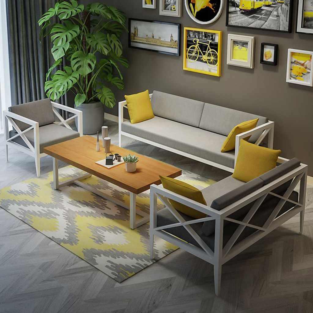 calm18912_1 (1) اثاث خارجى معدنى طقم حديد 4 قطع مودرن متعدد الالوان - الصورة 1