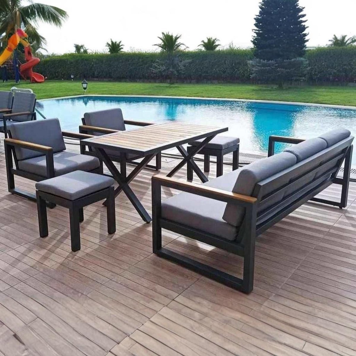 freepik__expand__92895 اثاث خارجي مودرن طقم فولاذ جاكار 6 قطع رمادي مصنع مباشر - الصورة 1